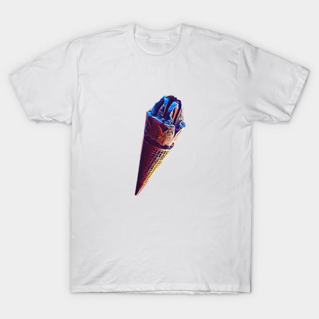 Blue cosmic ice-cream cone waffle T-Shirt by CONCEPTDVS